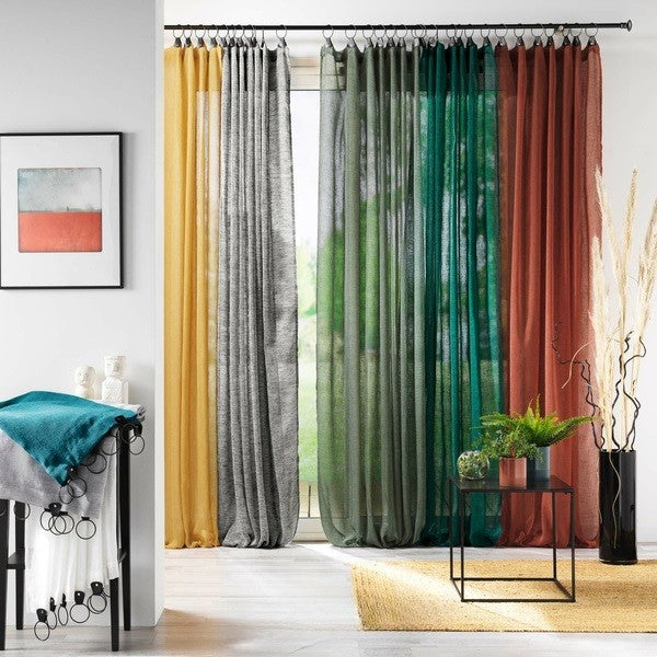 Voile Simple avec Anneaux La Paire