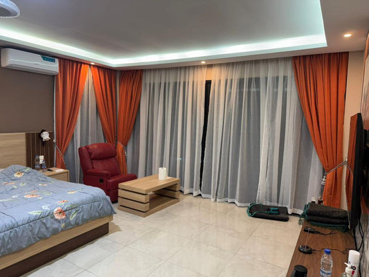 2 Rideaux Occultants + 1 Voile 2,60M x 1,50M